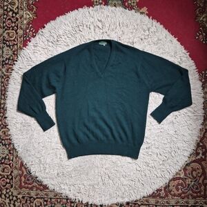 Mens Vintage Sweater Cashmere The Scotch House Dark Green Size 117 cm or 46" Win